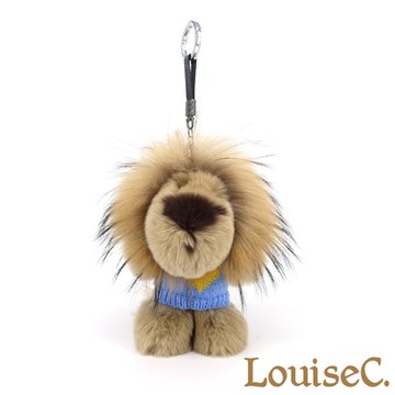 【 Tree House 】(限時85折)(隨機出貨)高質感獺兔毛+天然狐狸毛小獅子包包鑰匙掛飾 CC530-A