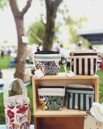 【FCP/來杯茶小物包】歐風條紋 蓬蓬鋪棉 日本布 棉麻 先染