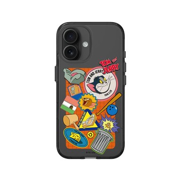 iPhone 16 Clear (相機按鈕) 酷墨灰 - 湯姆貓與傑利鼠 Tom and Jerry - 道具大集合