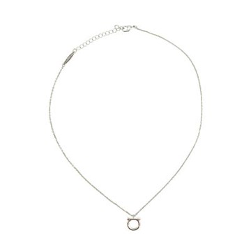 Ferragamo Gancini 品牌logo金屬項鍊(696659-銀)