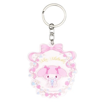 Sanrio 三麗鷗 立體壓克力鑰匙圈  8 x 5cm  美樂蒂 透明色  1個