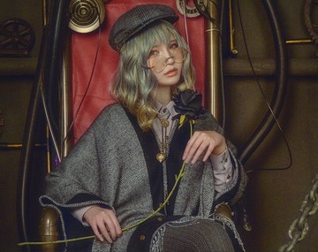 蒸汽朋克 仿羊毛流蘇披肩圍巾