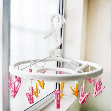 樂活家彩色大圓18夾曬架(顏色隨機) P07-3200 晾曬夾 曬襪子 曬內衣 貼身衣物 吊襪子 內衣褲架