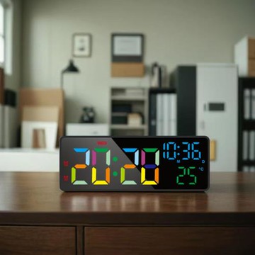 LEDClock數字溫度日期電子時鐘多功能計時器電池鬧鐘萬年歷數顯