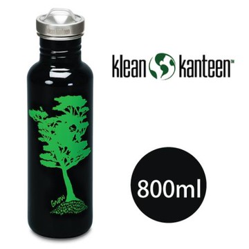 【美國Klean Kanteen】彩繪版不鏽鋼瓶800ml_生長(黑色)