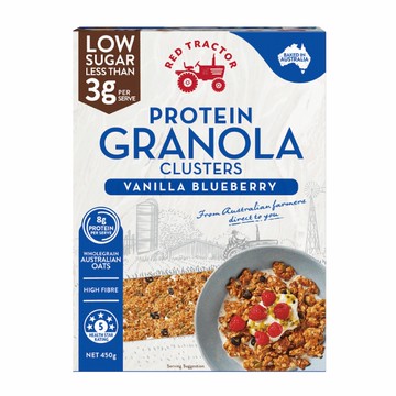 [澳洲Red Tractor] 低糖烘烤堅果穀物燕麥片 (香草藍莓) (450g)-香草藍莓 三入組