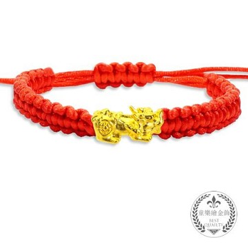 【童樂繪金飾】貔貅平安招財親子款紅繩手鍊（大朋友招財、小朋友保平安）-廠商直送