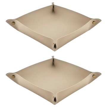 皮革收納盤  奶油杏  2個