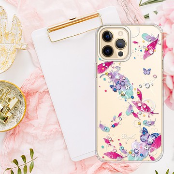 iPhone 12全系列 水晶彩鑽防震雙料手機殼-夢境之翼