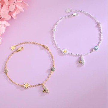 ANGEL 雛菊蜜蜂清新森林系甜美手鍊(2色可選)