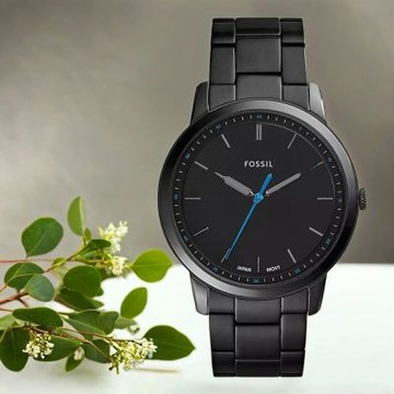 FOSSIL Minimalist 薄型簡約手錶 暑期質感選物 送禮首選-黑/44mm FS5308