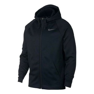 Nike Solid Color Casual Sports Knit Hooded Jacket Black