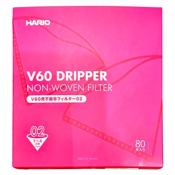 HARIO 好璃奧 V60不織布錐形濾紙 #02  80張  1盒