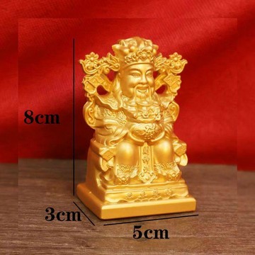 ⚡免運可開發票⚡沙金財神爺招財擺件新款沙金笑臉店鋪前臺工藝品開業裝飾品擺件