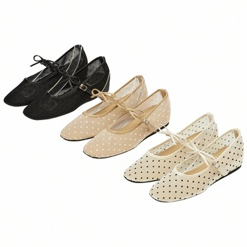 【Grace Gift】瑪莉珍 女鞋【日系水玉蝴蝶結網紗內增高瑪莉珍鞋】3色 35-41號 內增高鞋