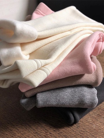 Brushed Fleece Lined Elastic Waist Winter Leggings