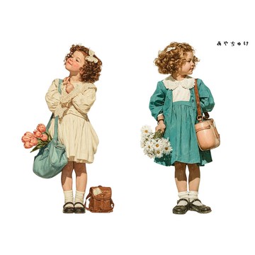 【4 月新品 1】08-121-0164 人物貼紙 春日復古