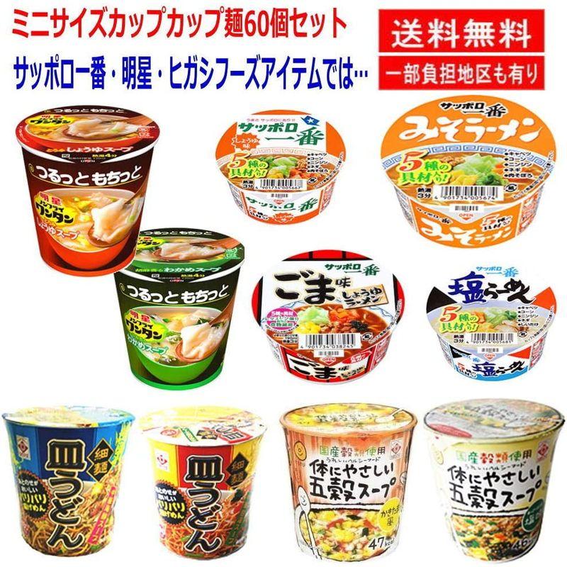 カップ麺 東洋水産 日清食品 サンヨー食品 ヒガシフーズ エースコック ミニサイズ 大集合 60食セット おまけ付