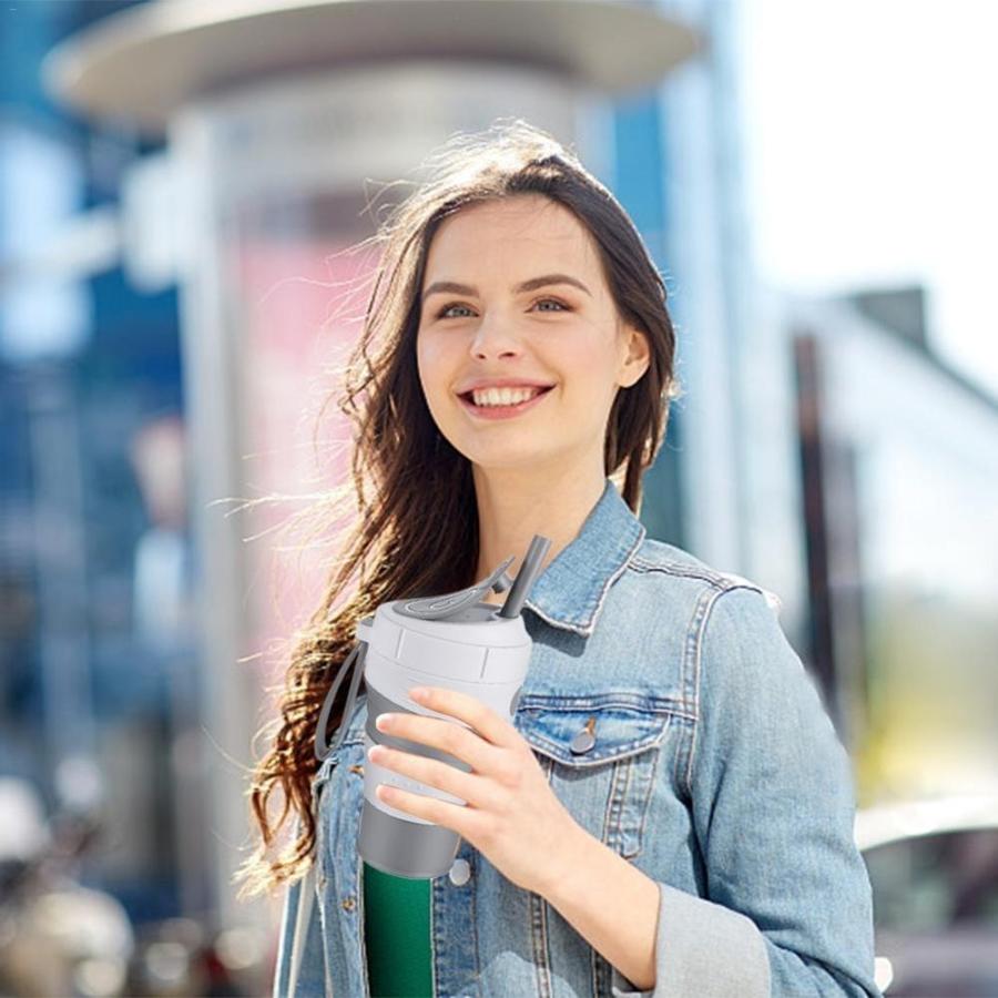 便利な折りたたみカップ 450ml コーヒー マグ タンブラー コップ 紅茶 旅行 ポータブル アウトドア シリコーン