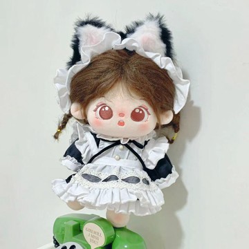 臺灣出貨 10cm娃衣 10公分棉花娃娃 10cm無屬性娃衣 貓耳女僕玩偶可愛套裝公仔衣服公主裙 娃娃配件