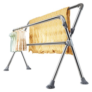 【品樂生活】加大底腳不鏽鋼X型伸縮曬衣架/曬被架/晾衣架/晾被架/伸縮衣架