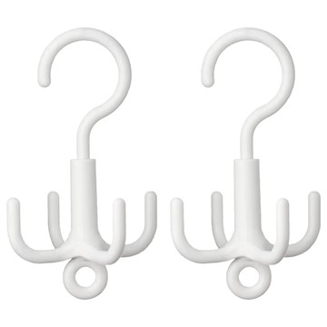 四爪旋轉衣物掛勾 ABS材質 10 x 17cm  白色  2個