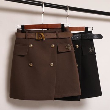 秋冬半身裙2024年新款女棕色包臀氣質中裙高腰顯瘦a字一步裙洋氣