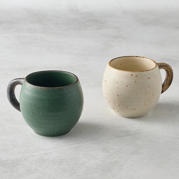 日本美濃燒 - 花苞圓柄馬克杯 - 雙件組 - 300 ml