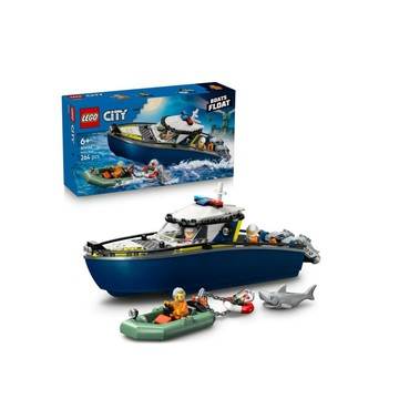 LEGO 城市系列 60456 警艇追逐戰(交通工具 益智積木 兒童玩具 禮物 角色扮演 玩具船 STEM 6歲以上)