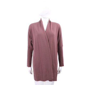 Andre Maurice 羅紋手袖豆沙色美麗諾針織羊毛罩衫 外套