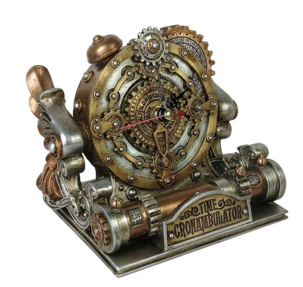 錬金術帝国 スチームパンク風 置時計 彫像 彫刻/ Alchemy Empire Steampunk Time Chronambulator Clock （輸入品 | LINEブランドカタログ