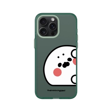 iPhone 15 Pro Max Clear 憂墨綠 - 無所事事小海豹 The Nothing Seal - 小海豹偷偷看