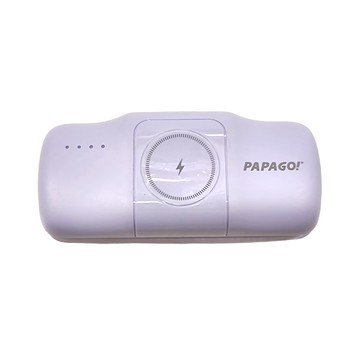 PAPAGO 隨行膠囊行動電源 5000mAh 嵌入式USB-C線 iPhone iWatch充電器 支援全系列蘋果手錶無線充電  PBF16  紫色