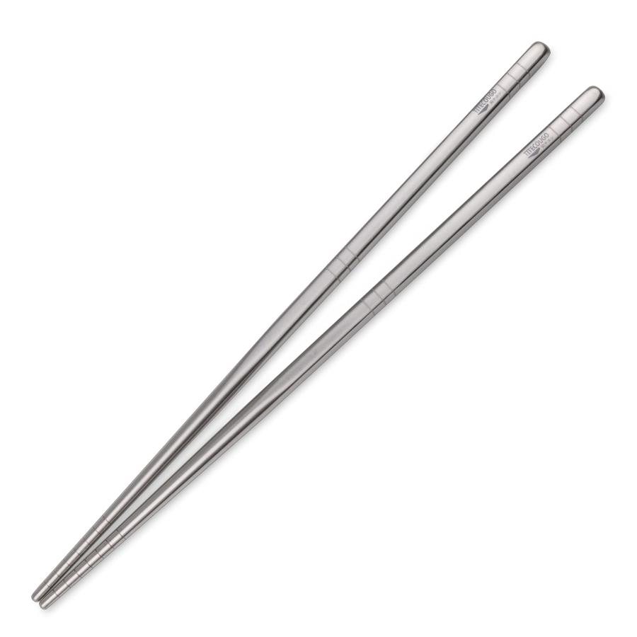 TITECOUGO 超軽量チタン箸アウトドア箸キャンピング箸 23cm Titanium Chopsticks スクエア キャンプ BBQ