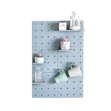 洞洞板牆壁置物架免打孔置物架壁掛牆面收納架現代簡約-灰/米/白【AAA5483】