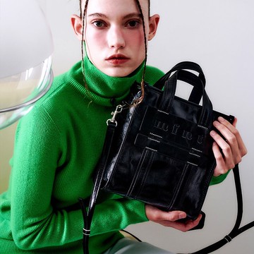 Camille 壓紋黑 3Way 托特包 (義大利牛皮)