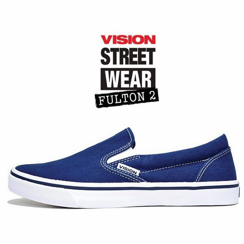 ヴィジョン フルトン 2 VISION FULTON 2 NAVY vsw-9151-030 スリッポン 
