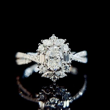 璽朵珠寶 [ 18K金 50分 橢圓 鑽石 戒指 ]  微鑲工藝 潮流設計 婚戒顧問 鑽石權威 婚戒第一品牌 GIA