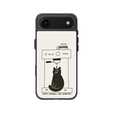 iPhone Air Clear (相機按鈕) 酷墨灰 - ilovedoodle (Lim Heng Swee) - Coffee Cat: 多點濃縮，少點憂鬱