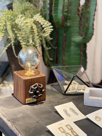 曙MUSE 手輪木質方形圓角桌燈 LED燈 鎢絲燈泡 USB燈 擺飾 禮物