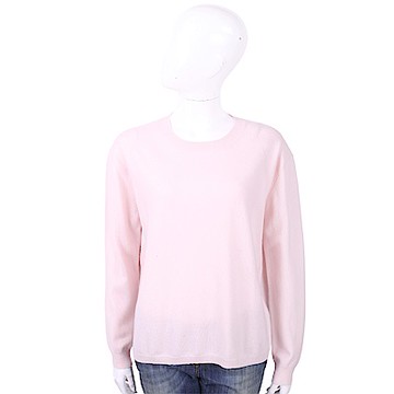 ALLUDE 喀什米爾淺粉純色極簡針織羊毛衫