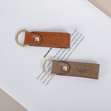 【24hr快速出貨】真皮長折鑰匙圈-2219 兩色