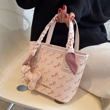 法國MKDA水桶包女2025新款真皮印花手提包包高級感百搭單肩斜挎包