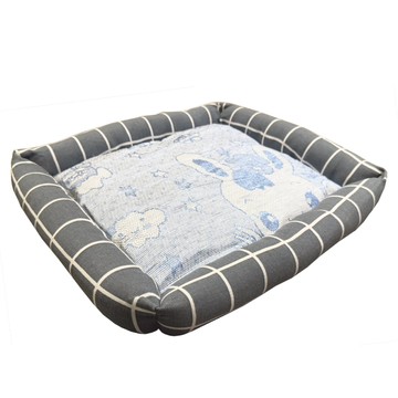 寵物夢工廠 冰絲格紋舒眠涼窩  灰格紋  1個  S(43 x 39 x 6.5cm)