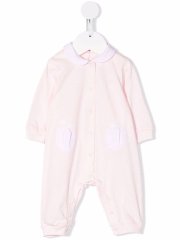 Il Gufo - striped-edge cotton romper - kids - Cotton - 3 - Pink