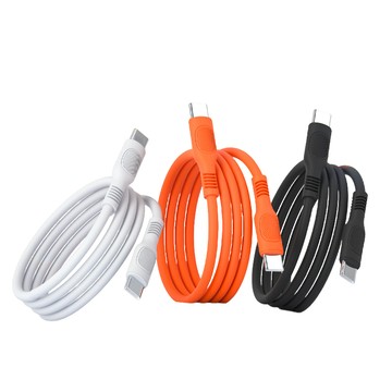 Type C公 - C公 60W矽膠快充線 Type-C充電線｜柔軟不打結｜耐彎折耐用｜安卓通用