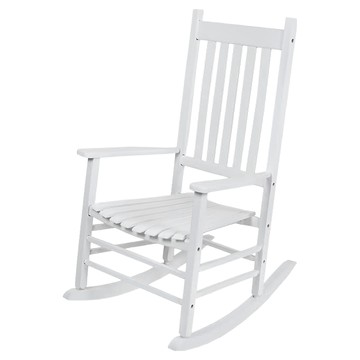 猛男傢俱 桃花心木實木搖椅 寬大扶手設計 適用於庭院、陽台 享受舒適搖曳  白色  1個