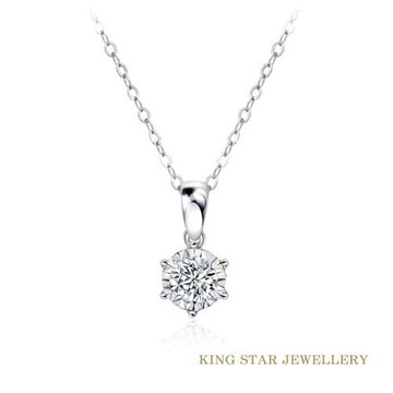 King Star 18K金 天然鑽石項鍊 永恆