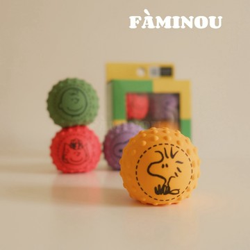 FÀMINOU．🇰🇷Peanuts史努比乳膠球(4入)  寵物球 狗狗玩具