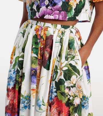 Dolce & Gabbana Floral gathered cotton midi skirt